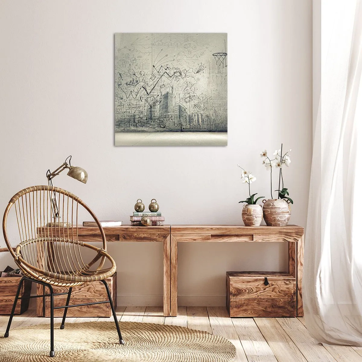 Lærredstryk - Billede på lærred - Mit vidunderlige byliv - 50x50 cm