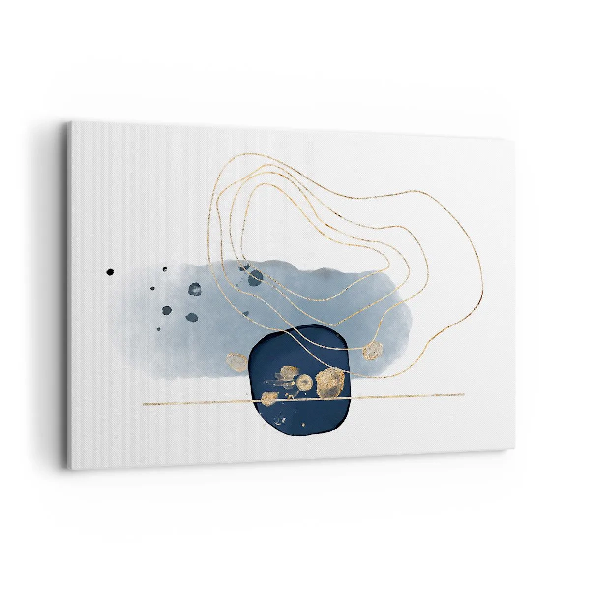 Lærredstryk - Billede på lærred - Blå-gylden fantasi - 120x80 cm