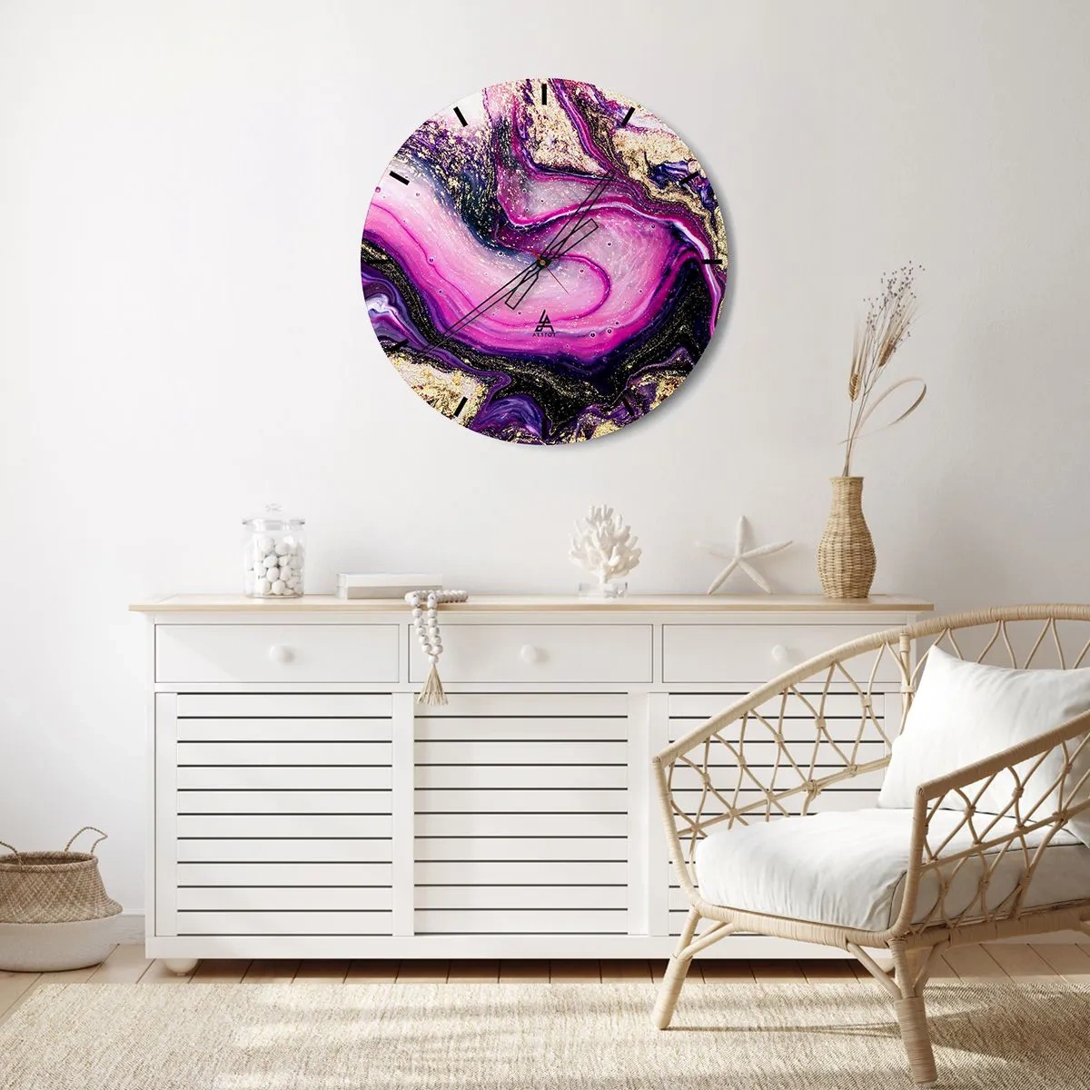 Vægur, Uret - Et øjeblik bag kulisserne - 40x40 cm