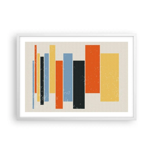 Plakat i hvid ramme - Optagelse af musik - 70x50 cm