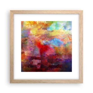 Plakat i ramme af lyst egetræ - Et kig ind i regnbuen - 30x30 cm