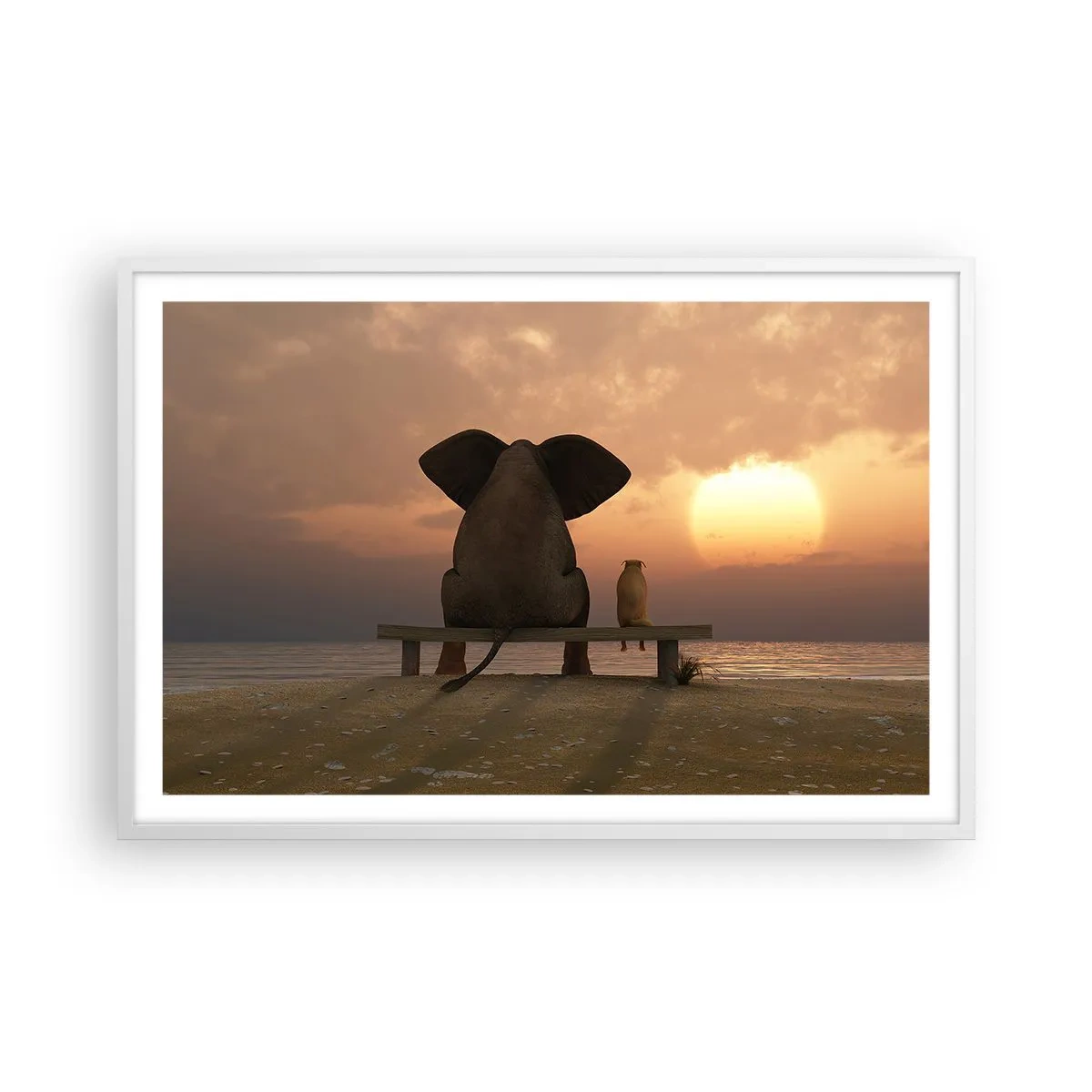 Plakat i hvid ramme - Det er godt at være stille sammen - 91x61 cm