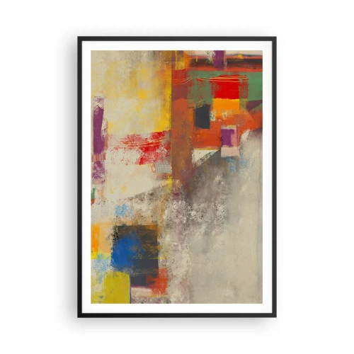 Plakat i sort ramme - Geometri af farver - 70x100 cm