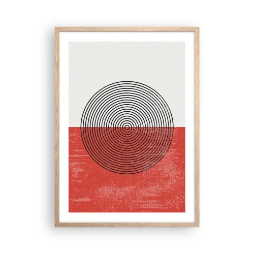 Plakat i ramme af lyst egetræ - Lige til sagen - 50x70 cm