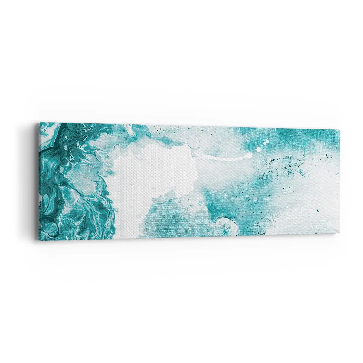 Lærredstryk - Billede på lærred - Blå oversvømmelsesflader - 90x30 cm