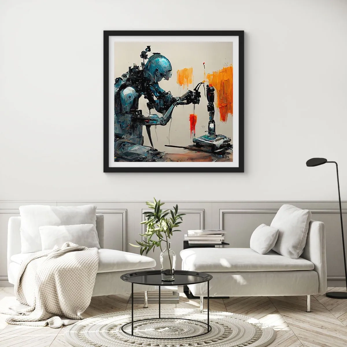 Plakat i sort ramme - Kommer i morgen... - 30x30 cm