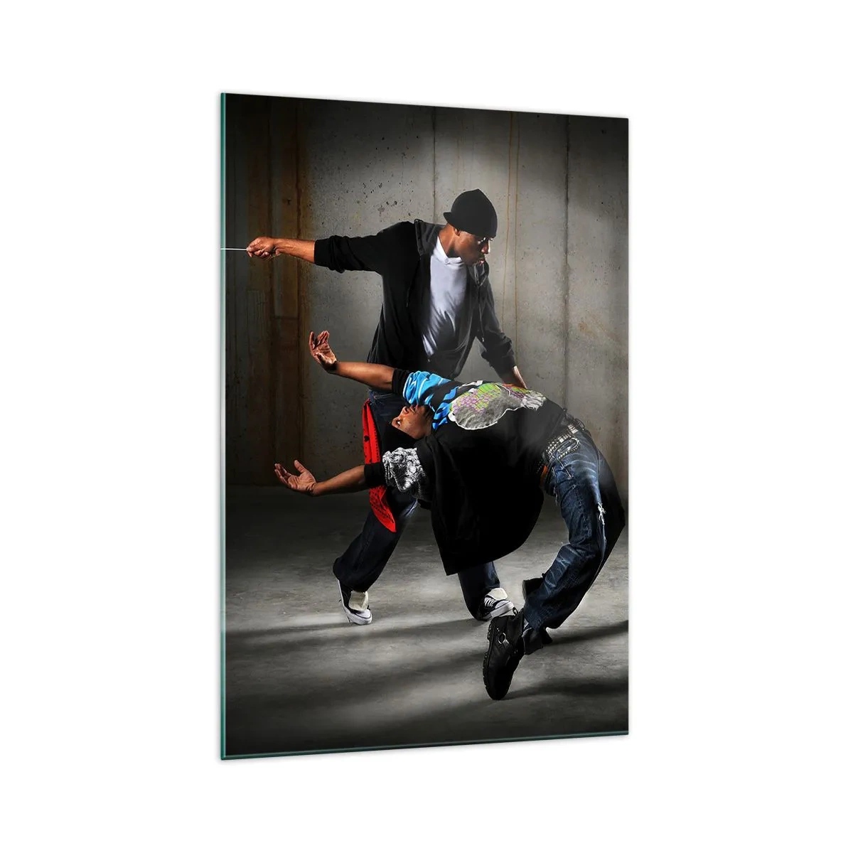 Billede på glas - Danser med vinden på gaden - 70x100 cm