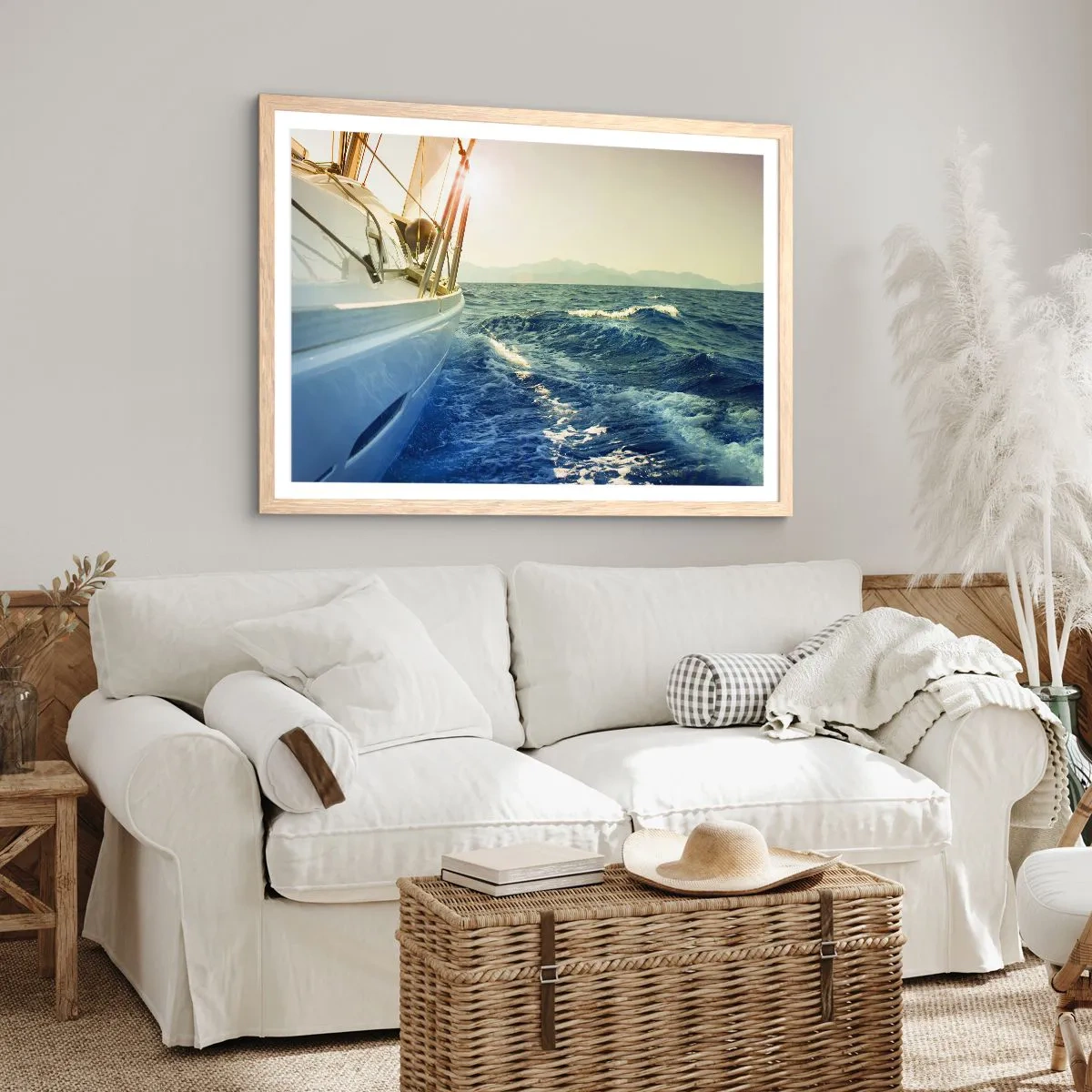 Plakat i ramme af lyst egetræ - For eventyr - 70x50 cm