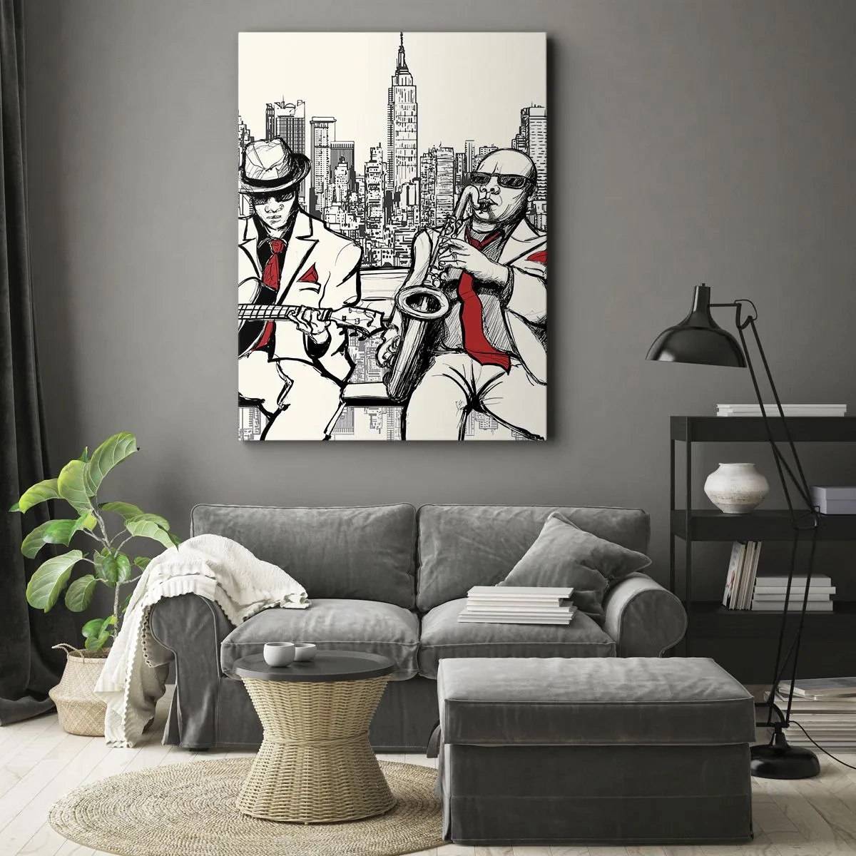Lærredstryk - Billede på lærred - New York improvisation - 50x70 cm
