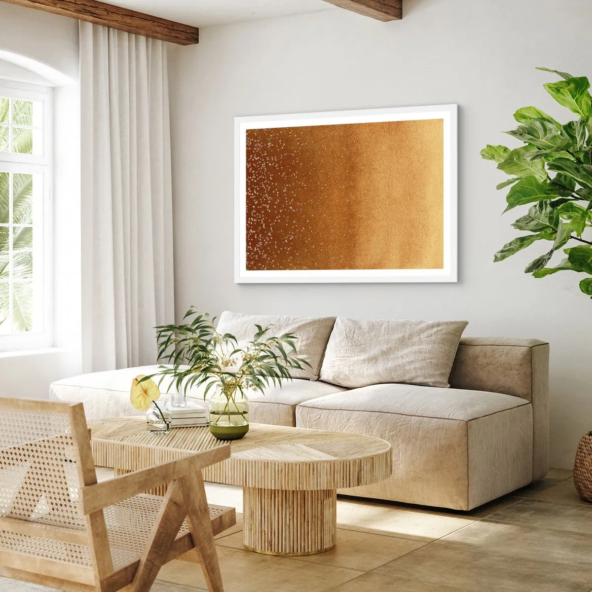 Plakat i hvid ramme - Lysets fødsel - 100x70 cm