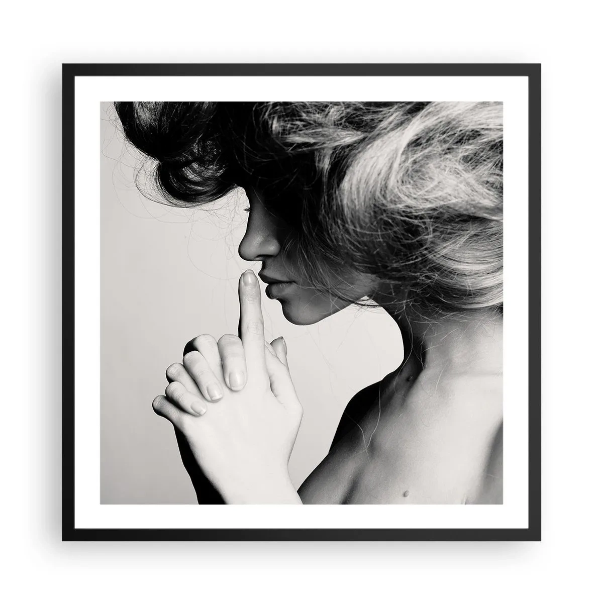 Plakat i sort ramme - Lyt til sig selv - 60x60 cm