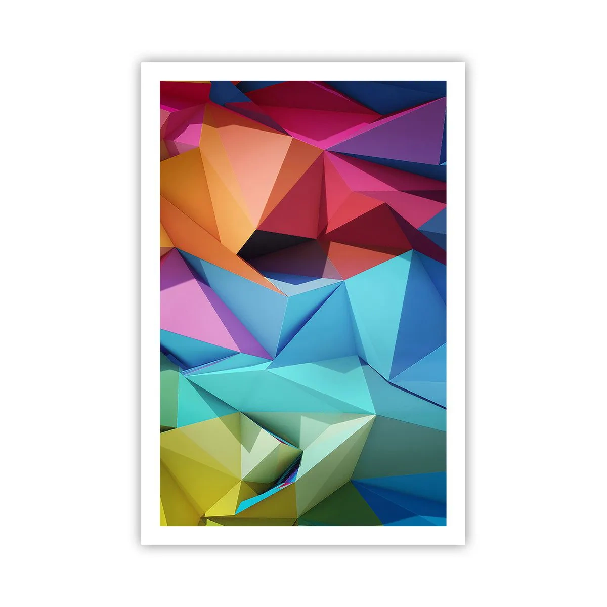 Plakat - Regnbue origami - 61x91 cm
