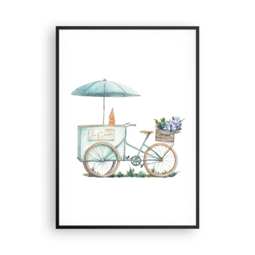 Plakat i sort ramme - Sødt minde om sommeren - 70x100 cm