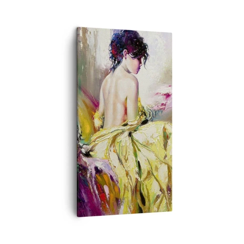 Lærredstryk - Billede på lærred - Mellem munden og kanten af bægeret - 45x80 cm