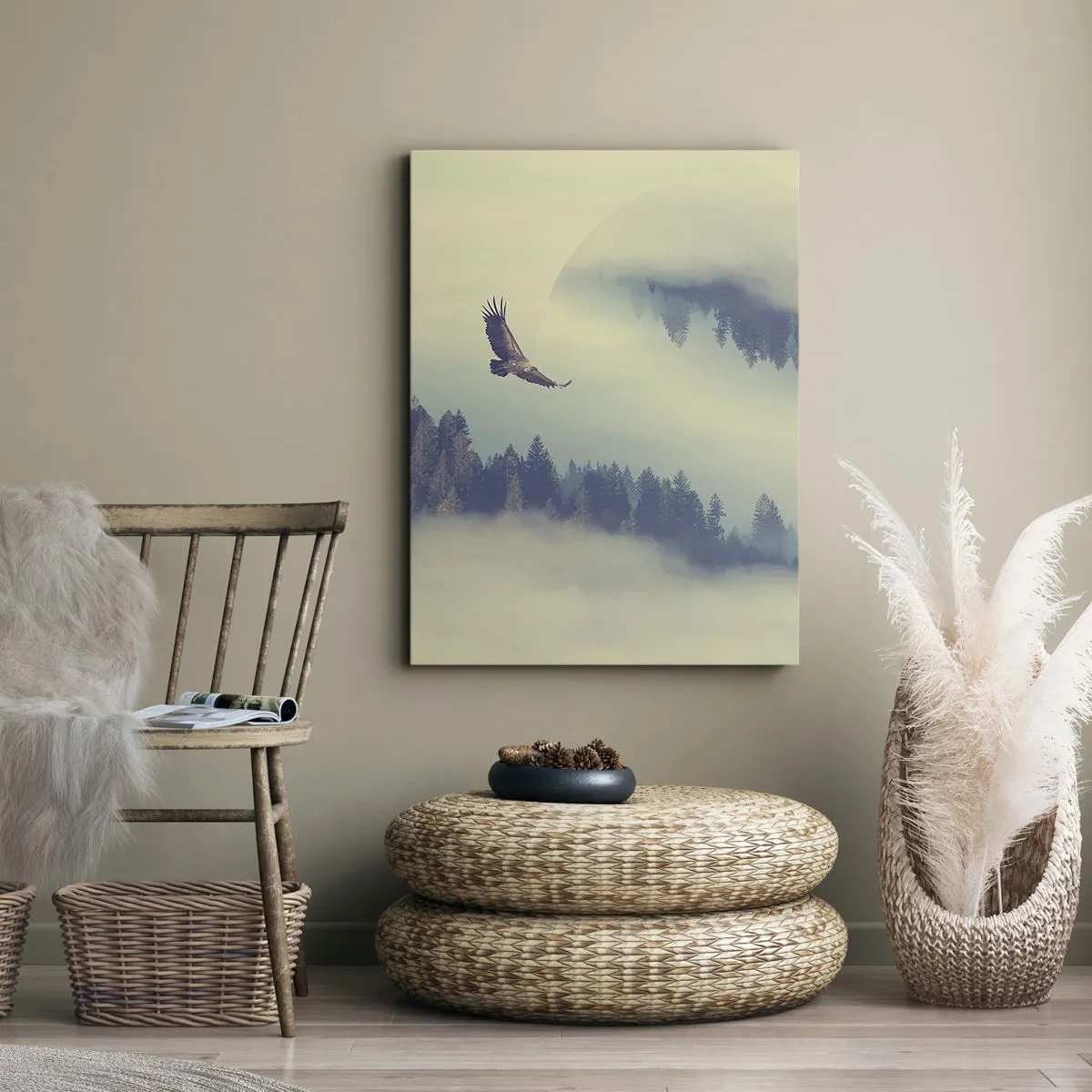 Lærredstryk - Billede på lærred - Jeg så en ørnes skygge - 45x80 cm