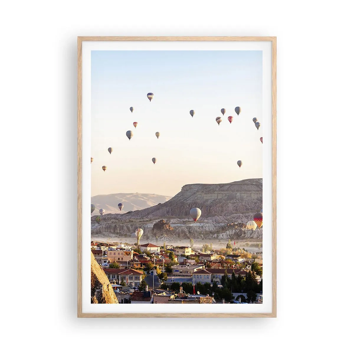 Plakat i ramme af lyst egetræ - Som skibe på himlen - 70x100 cm