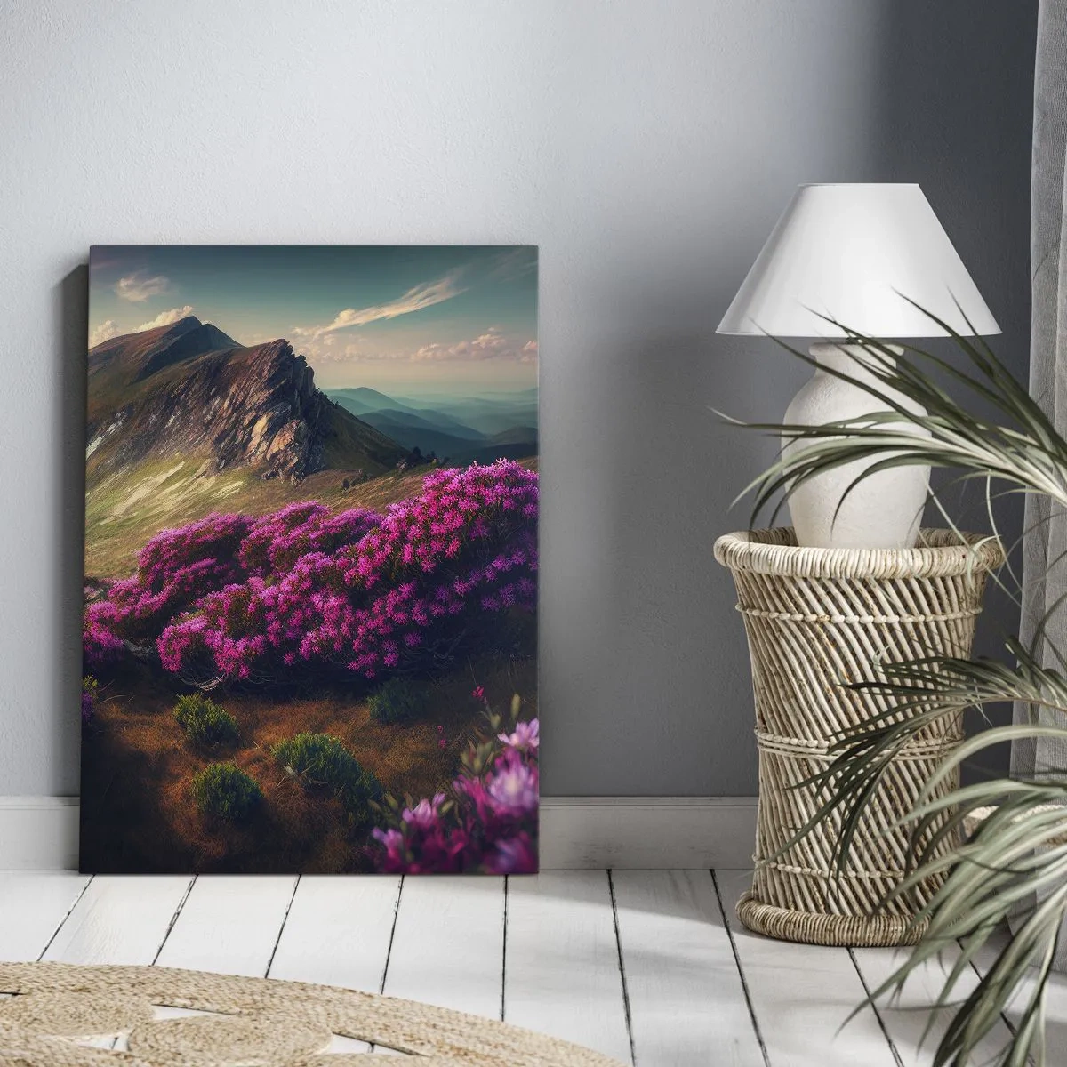 Lærredstryk - Billede på lærred - Sommer i bjergene - 50x70 cm