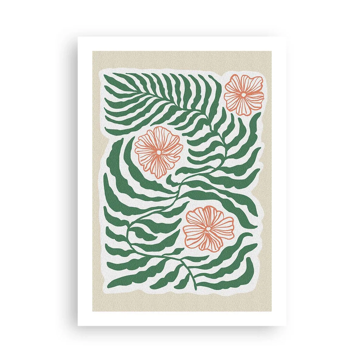 Plakat - Blomstrede i grønt - 50x70 cm