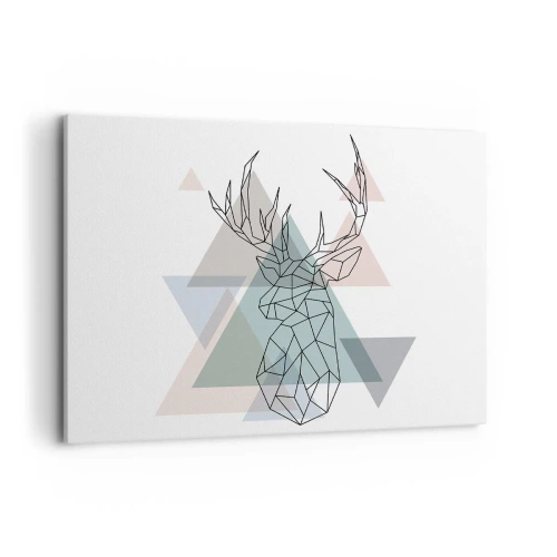 Lærredstryk - Billede på lærred - I en geometrisk skov - 100x70 cm