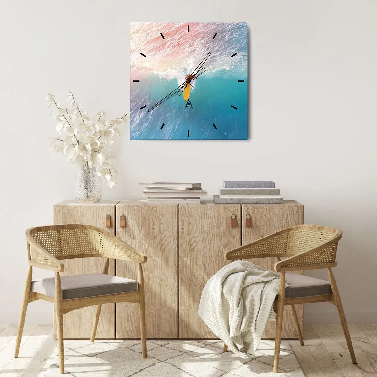Vægur, Uret - Ocean rytter - 30x30 cm