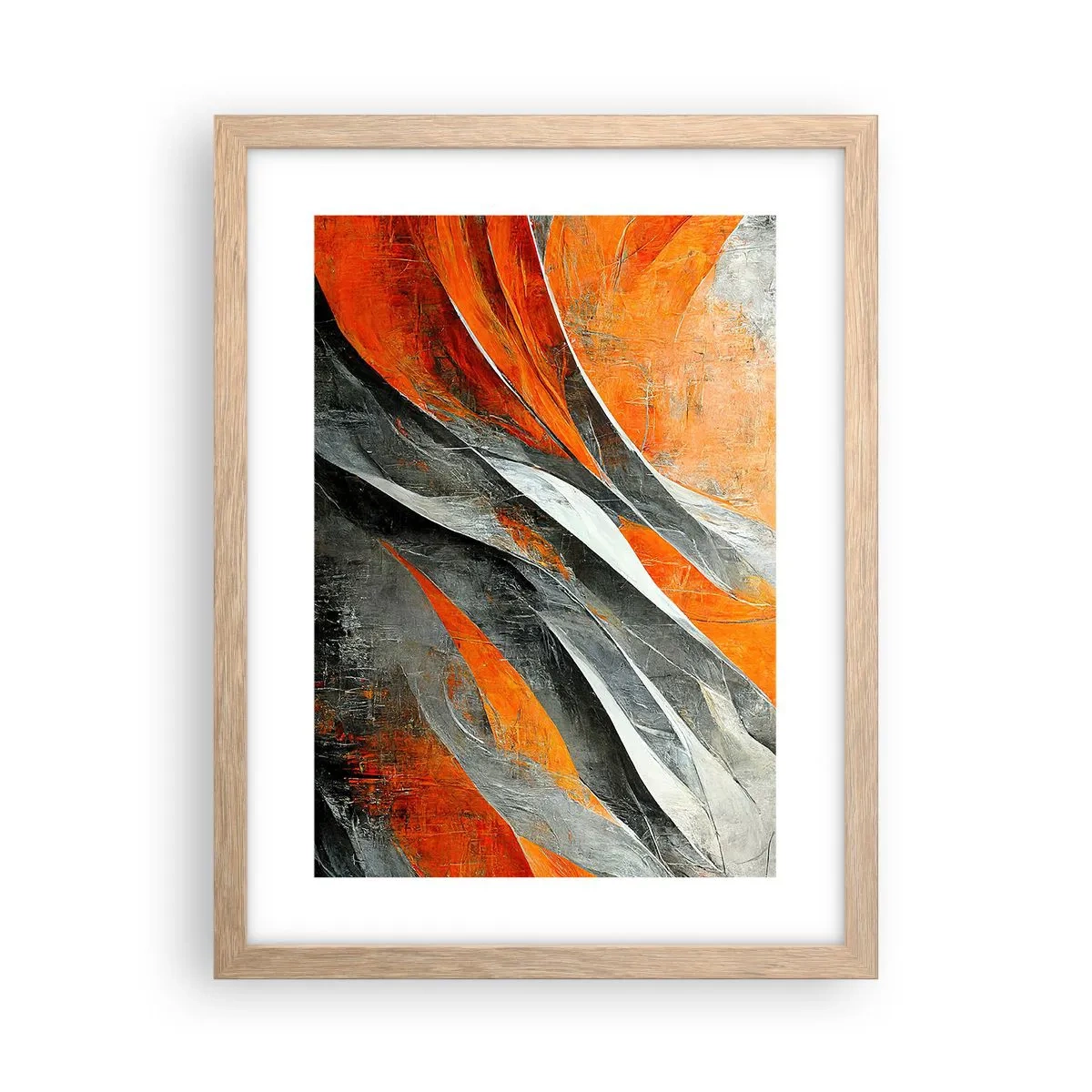 Plakat i ramme af lyst egetræ - Varme og kulde - 30x40 cm