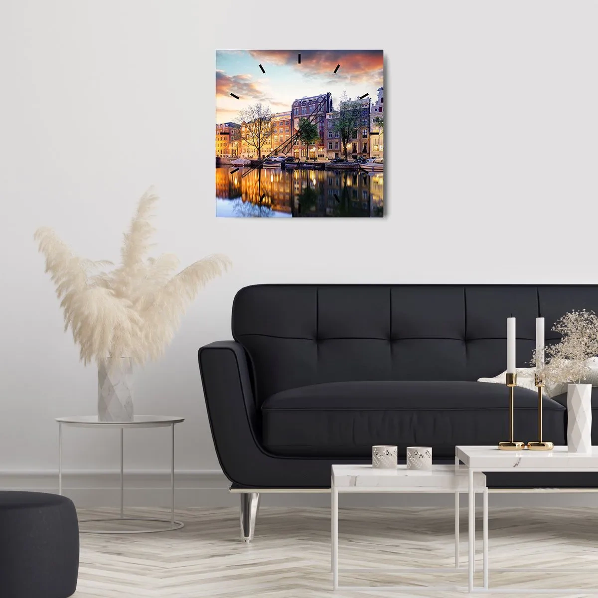 Vægur, Uret - Tilbageholdende og rolig hollandsk skønhed - 40x40 cm