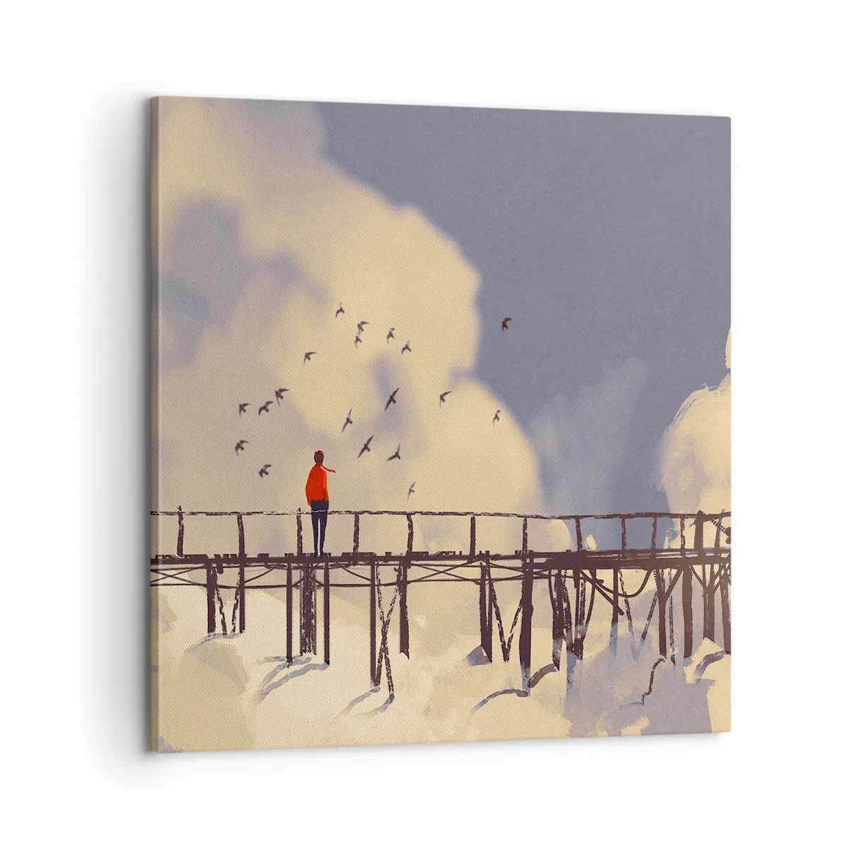 Lærredstryk - Billede på lærred - Blå længsel - 60x60 cm