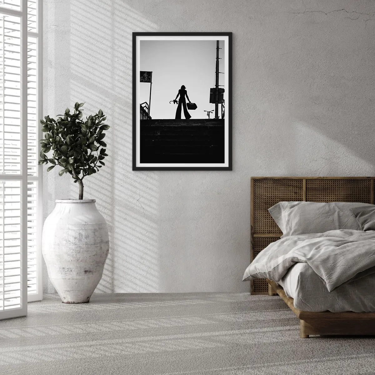Plakat i sort ramme - Vandring i byen - 40x50 cm