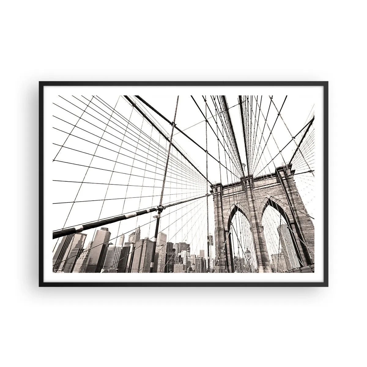 Plakat i sort ramme - Katedralen i New York - 100x70 cm