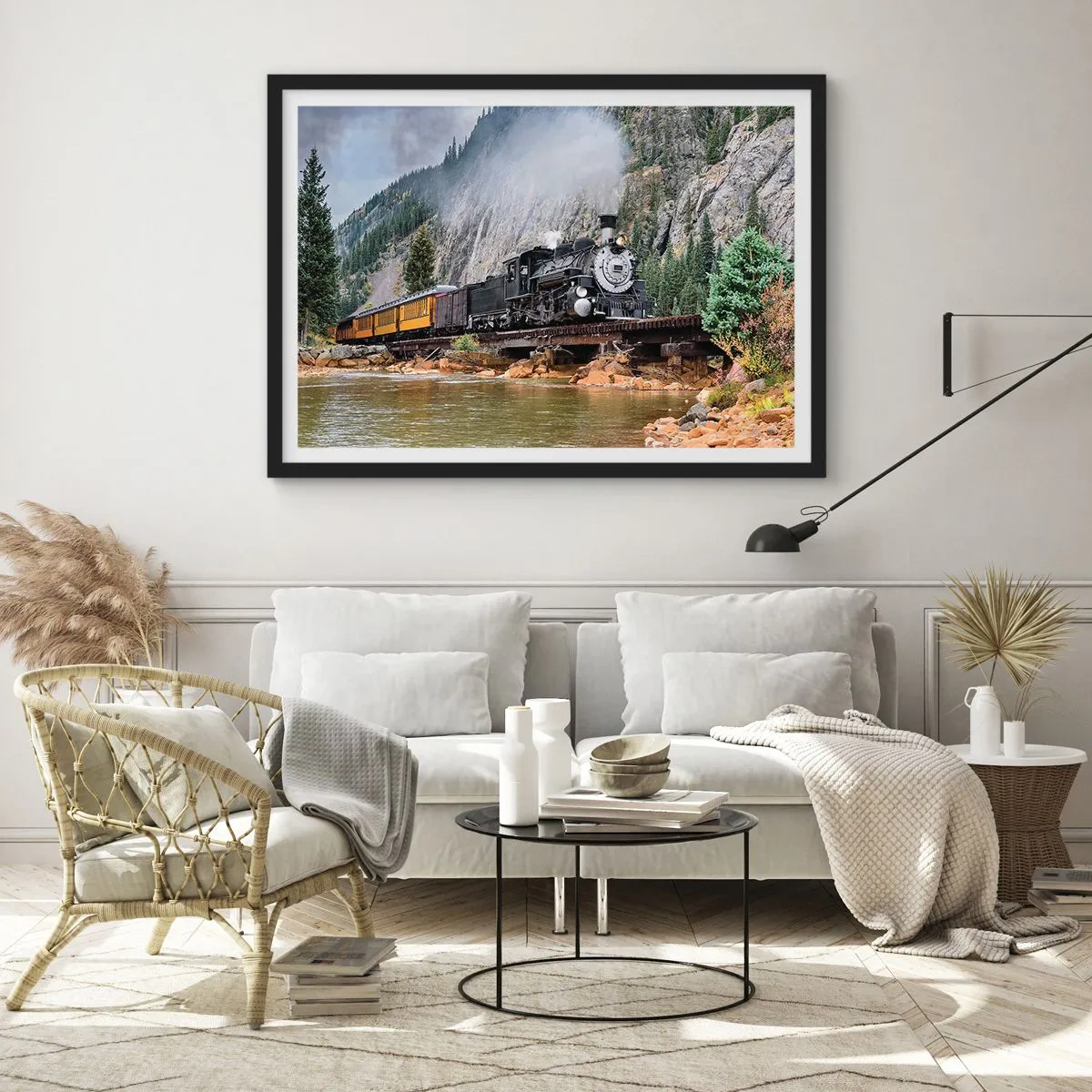 Plakat i sort ramme - Og hvorhen? Hvorhen? - 50x40 cm