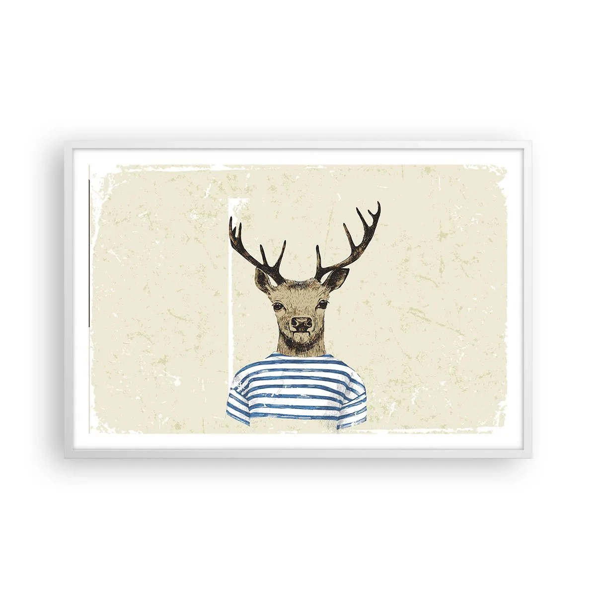 Plakat i hvid ramme - Fordi jeg kan lide stribede skjorter! - 91x61 cm