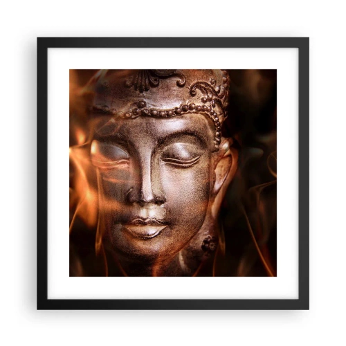 Plakat i sort ramme - Den eksisterer kun her og nu - 40x40 cm