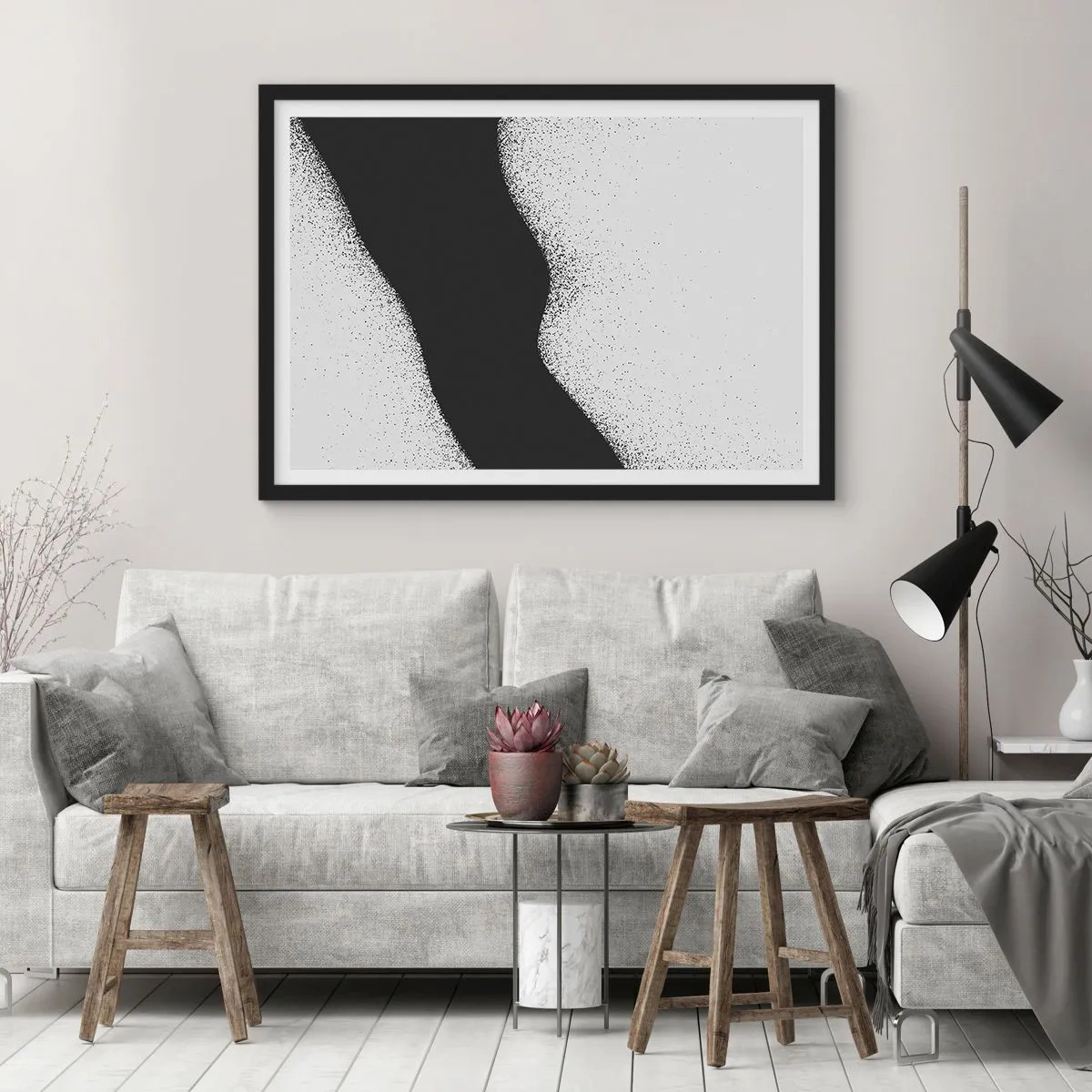 Plakat i sort ramme - Flydende balance - 40x30 cm