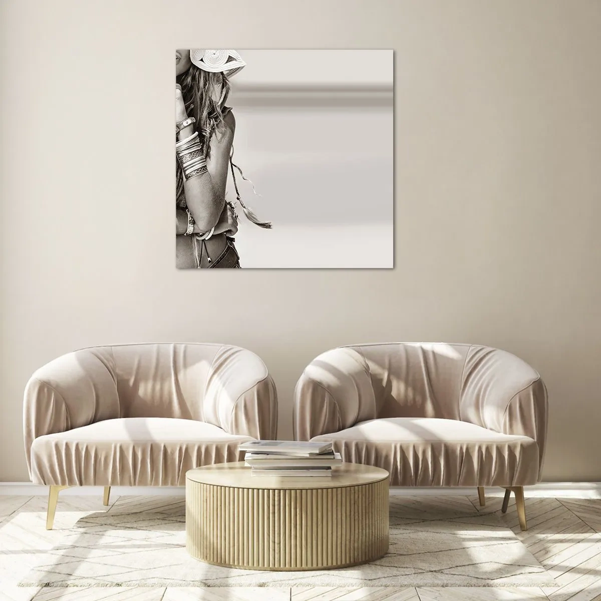 Billede på glas - Som en pige - 50x50 cm