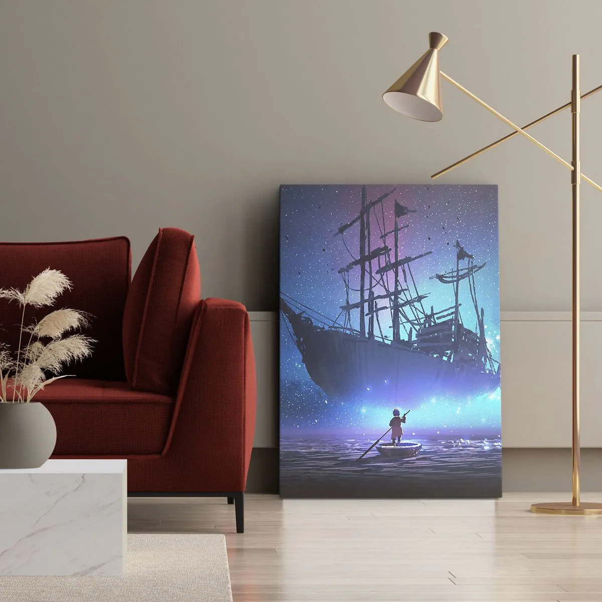 Lærredstryk - Billede på lærred - Et møde med myten om havet - 50x70 cm