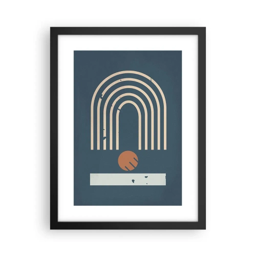 Plakat i sort ramme - Geometri på granatæble - 30x40 cm