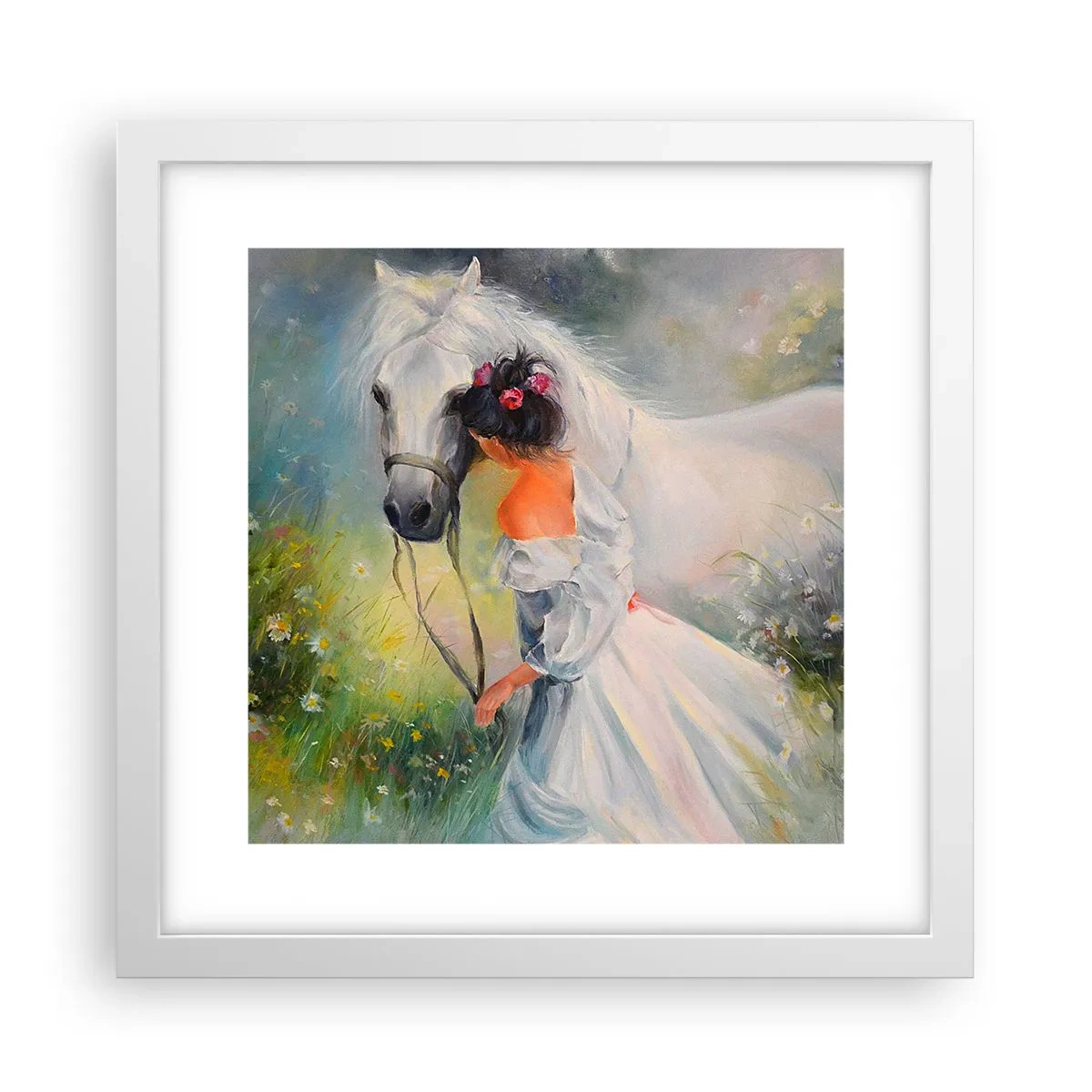 Plakat i hvid ramme - Som fra en smuk drøm - 30x30 cm