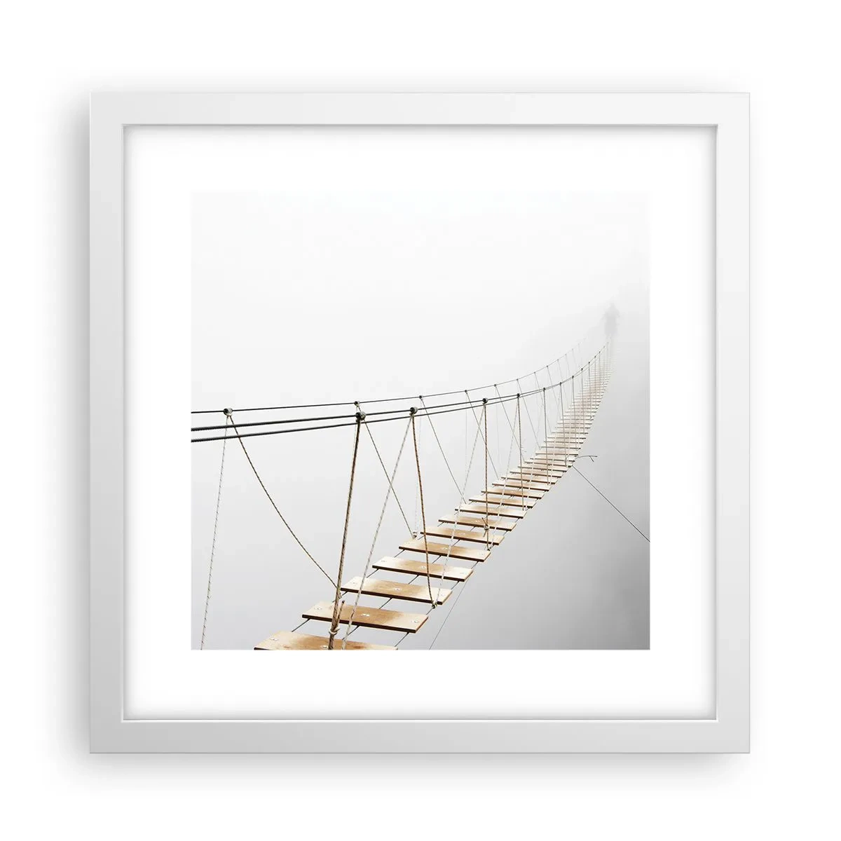 Plakat i hvid ramme - Hvor vil det føre dig hen? - 30x30 cm