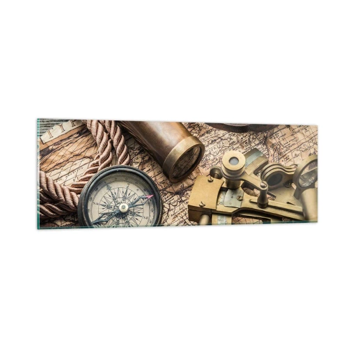 Billede på glas - Fastlægge kursen - 90x30 cm