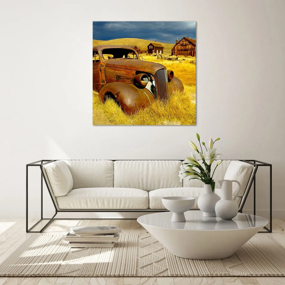 Billede på glas - Et velfortjent hvil - 70x70 cm