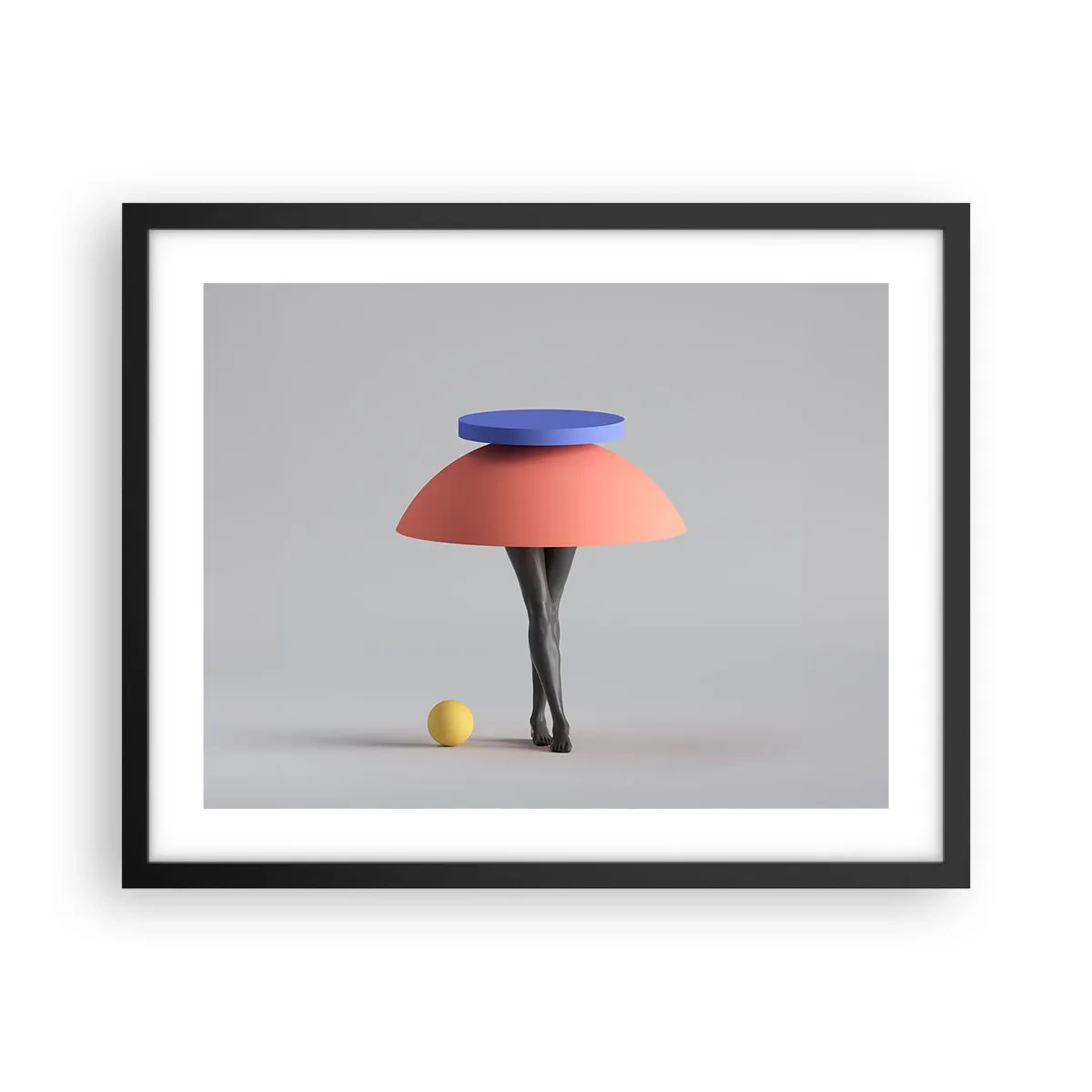 Plakat i sort ramme - Surrealistisk komposition - 50x40 cm