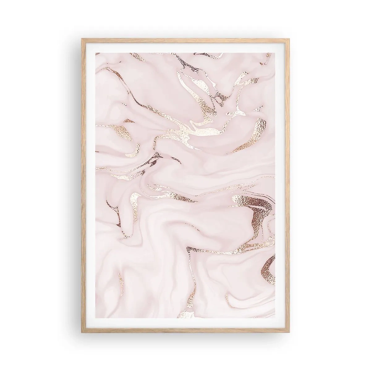 Plakat i ramme af lyst egetræ - I et lyserødt tørklæde - 70x100 cm