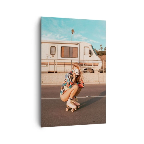 Lærredstryk - Billede på lærred - Smil, tak! - 80x120 cm