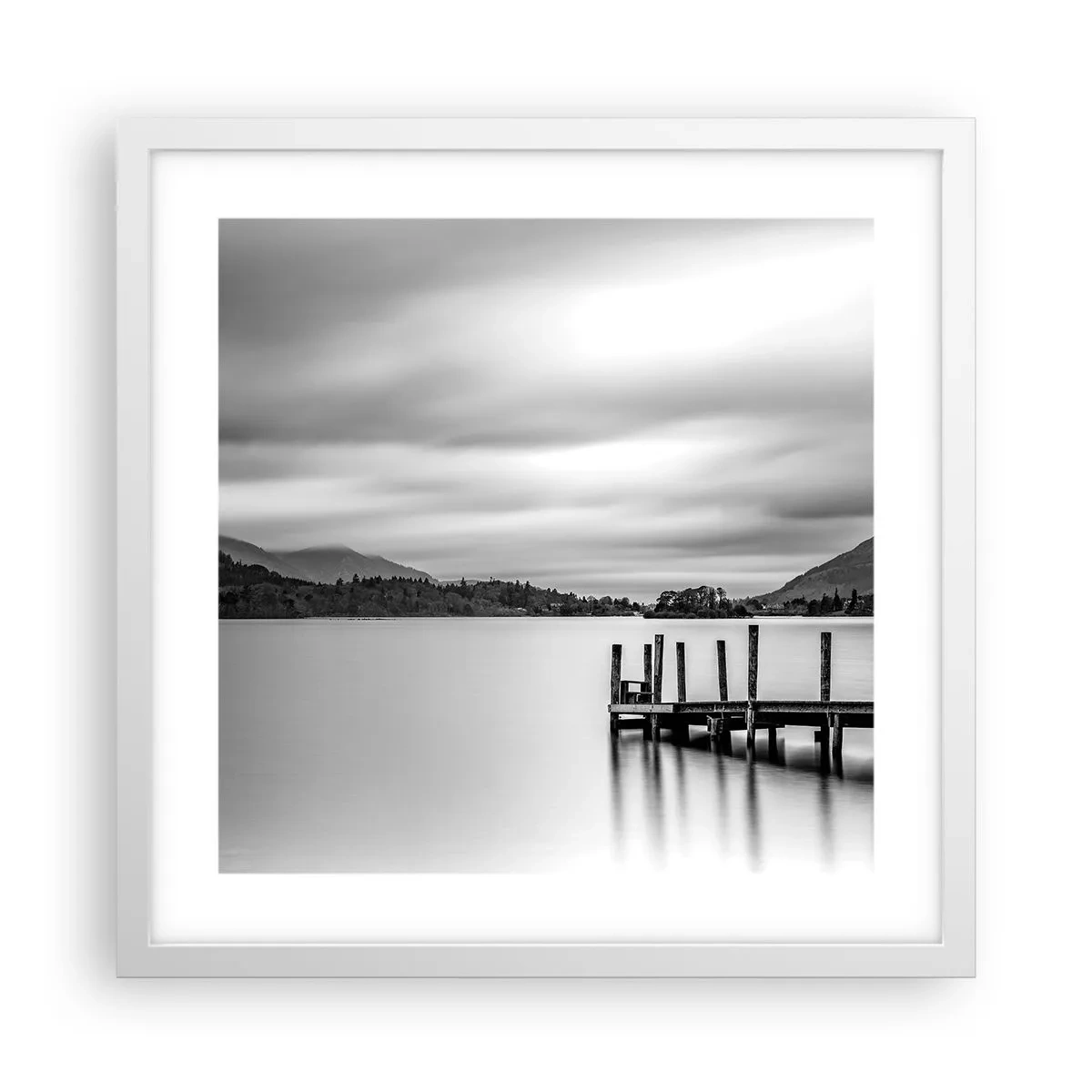 Plakat i hvid ramme - Mildhed og styrke - 40x40 cm