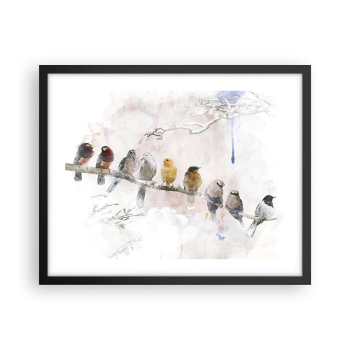 Plakat i sort ramme - Møde med vinger - 50x40 cm