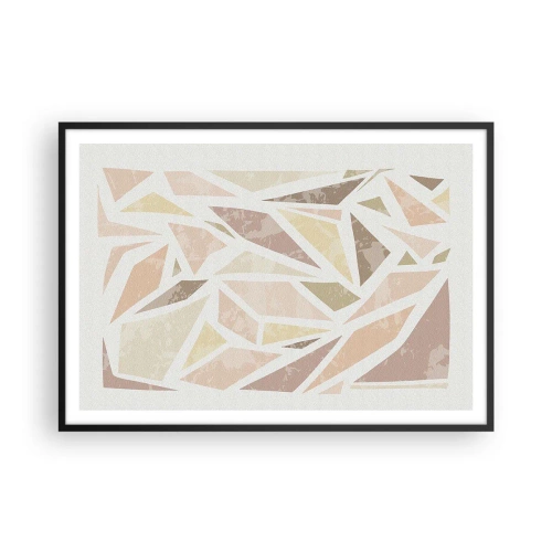 Plakat i sort ramme - Komposition af farvet glas - 100x70 cm