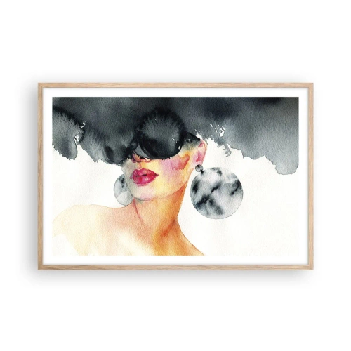 Plakat i ramme af lyst egetræ - Hemmeligheden bag elegance - 91x61 cm