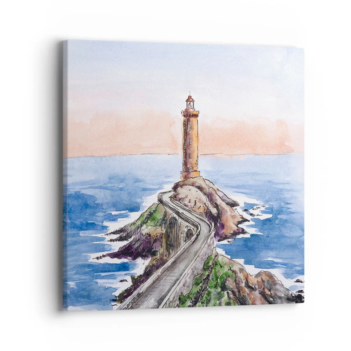 Lærredstryk - Billede på lærred - Med front mod havet - 40x40 cm