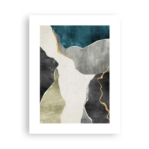 Plakat - Mosaikkomposition med en streng af guld - 30x40 cm