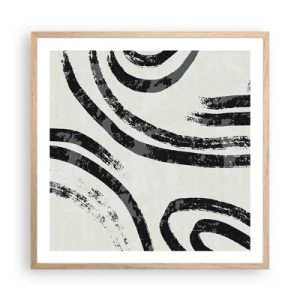 Plakat i ramme af lyst egetræ - Halvt stoppet - 60x60 cm